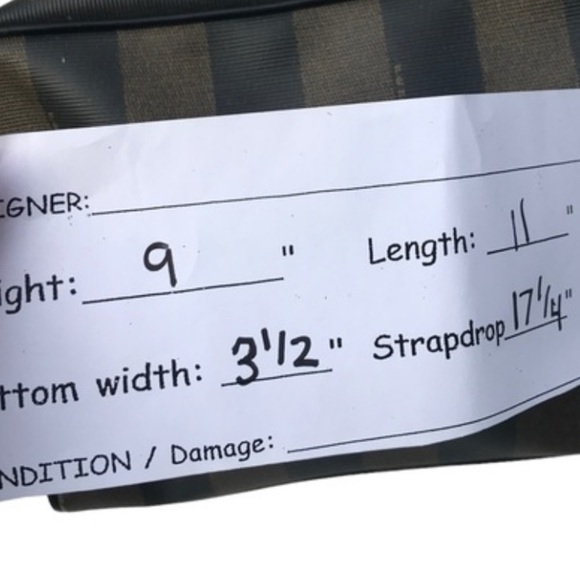 Vintage FENDI striped leather shoulder bag authentic 80s Zucca - Picture 13 of 13